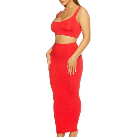 Naked Wardrobe Far from Bae-sic Skirt Set in Strawberry - Picture 2 of 3